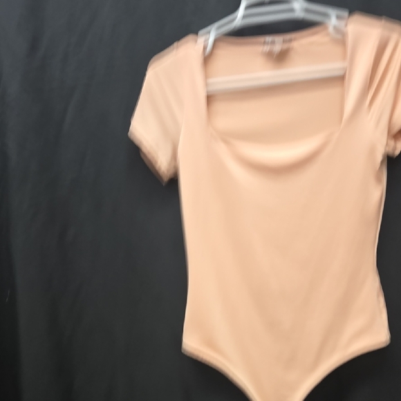 Vibrant Orange Short Sleeve Cut Out Bodysuit - Picture 9 of 15
